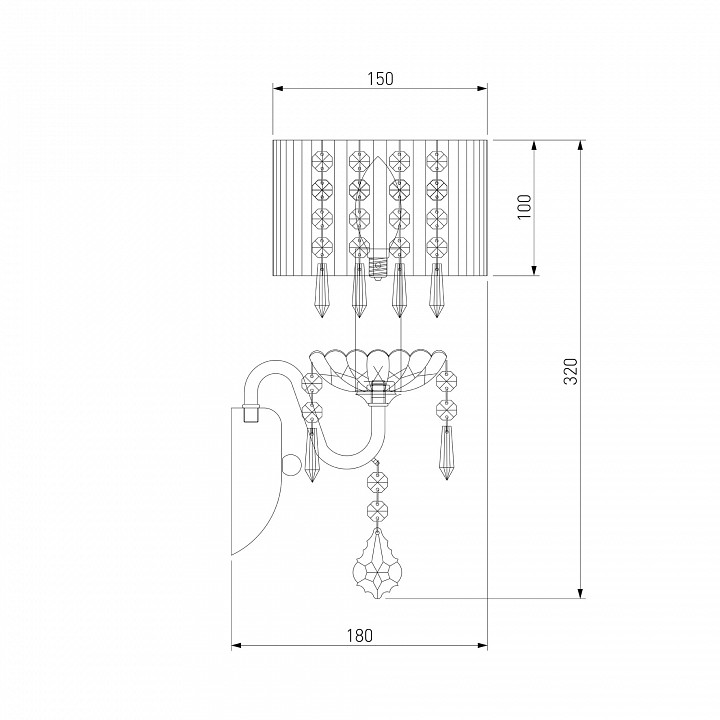 Бра eurosvet allata 2045/1 хром/белый