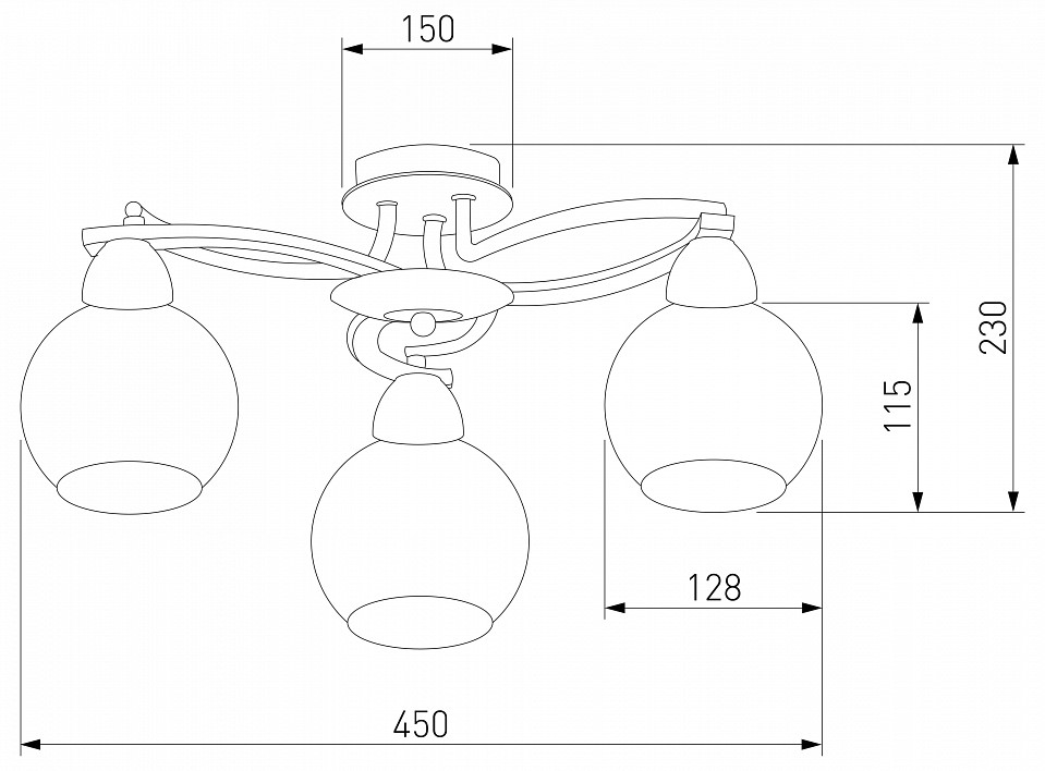 Потолочная люстра eurosvet larion 9654/3 хром/венге