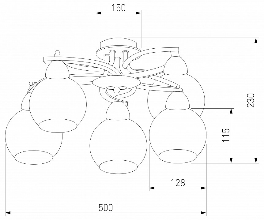 Потолочная люстра eurosvet larion 9654/5 хром/венге