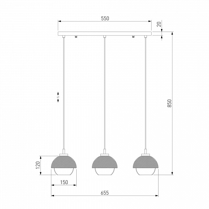 Подвесной светильник eurosvet nocciola 50106/3 античная бронза/черный