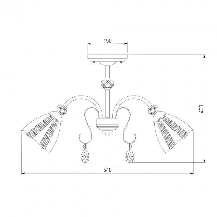 Люстра на штанге eurosvet floranse 30155/5 античная бронза