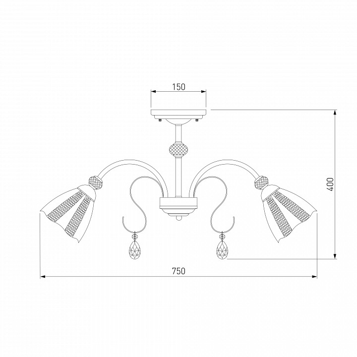 Люстра на штанге eurosvet floranse 30155/8 античная бронза