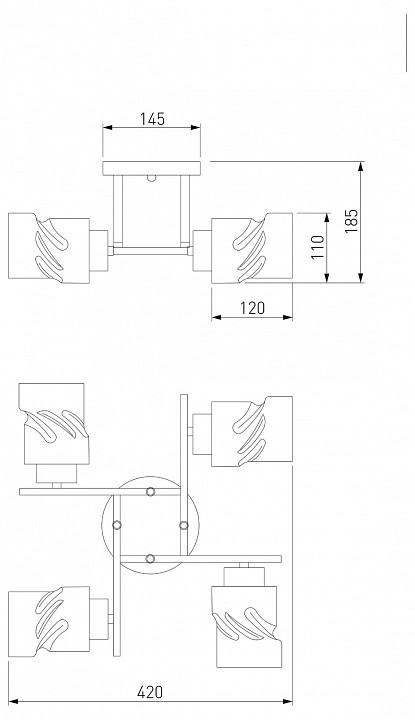 Потолочная люстра eurosvet hilari 30165/4 черный жемчуг