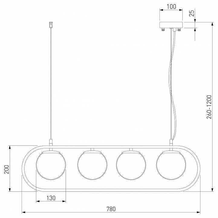 Подвесной светильник eurosvet ringo 50089/4 хром