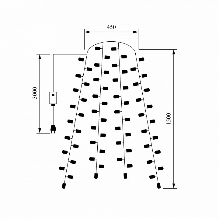 Занавес световой eurosvet 200-003 200-003 теплый белый