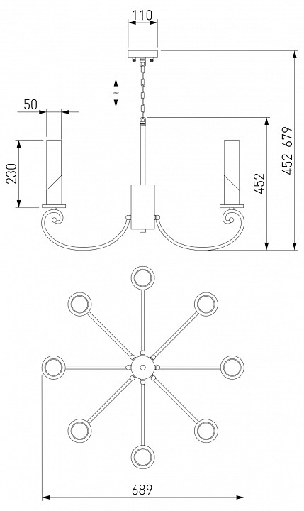 Подвесная люстра eurosvet banci 60117/8 никель