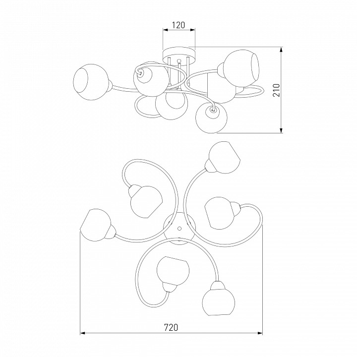Потолочная люстра eurosvet tulia 30136/6 хром