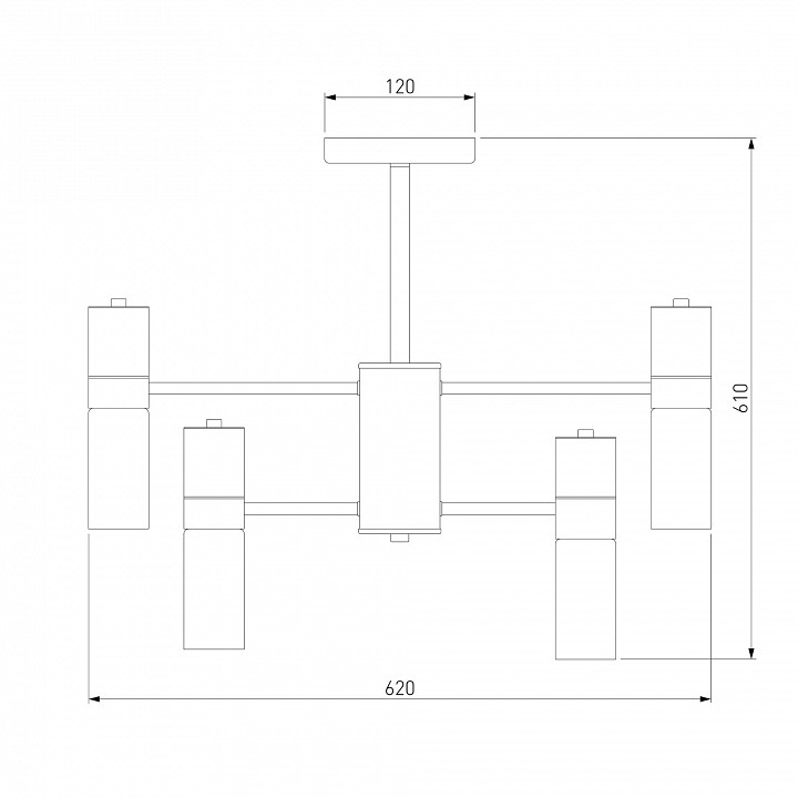 Люстра на штанге eurosvet tesoro 70125/6 черный