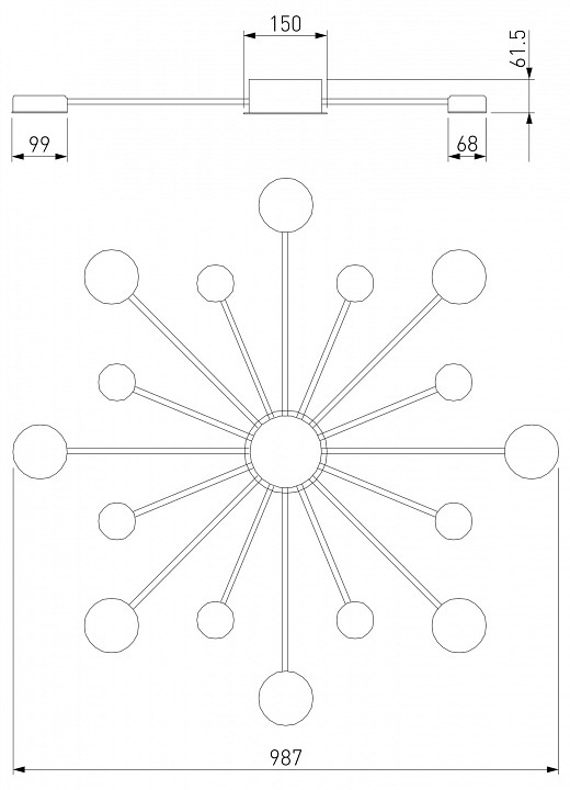 Потолочная люстра eurosvet nitrino 90242/16 хром