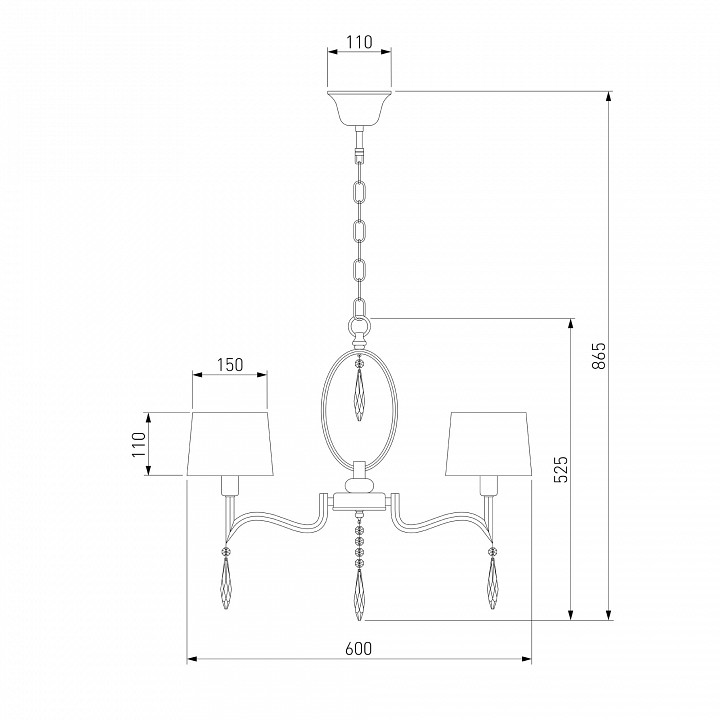 Подвесная люстра eurosvet madera 10127/5 хром/прозрачный хрусталь strotskis smart