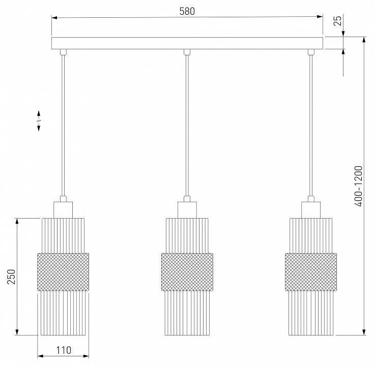 Подвесной светильник eurosvet soho 50209/3 хром