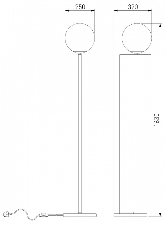 Торшер eurosvet shape 01214/1 хром