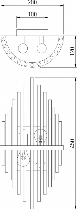 Накладной светильник bogate's allure 356/2 латунь
