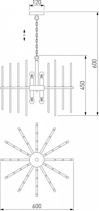 Подвесная люстра bogate's allure 356/6 smart латунь