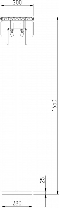 Торшер eurosvet elegante 01137/3 хром/прозрачный хрусталь strotskis