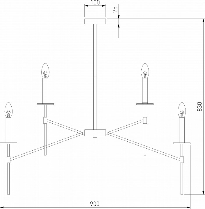 Люстра на штанге eurosvet anders 60142/9 латунь