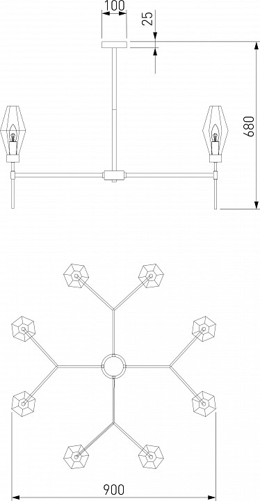Люстра на штанге eurosvet prism 60143/8 хром