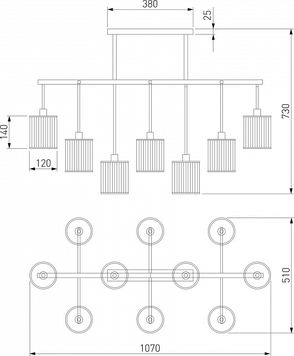 Люстра на штанге eurosvet inari 60144/10 золото