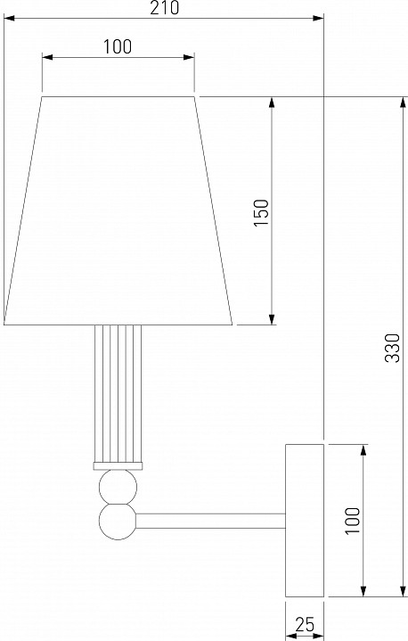 Бра eurosvet conso 60145/1 латунь