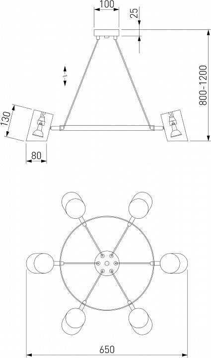 Подвесная люстра eurosvet splay 70147/6 белый