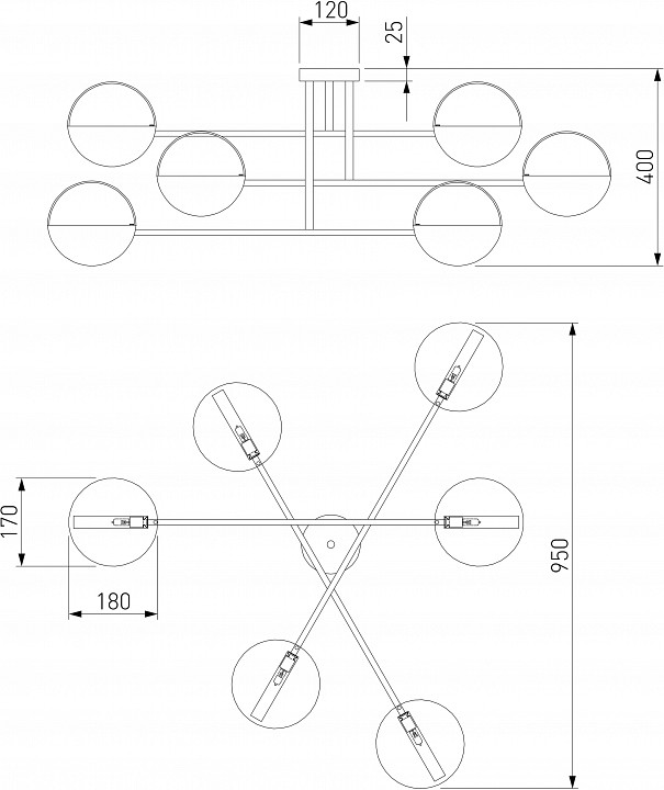 Потолочная люстра eurosvet grazia 70148/6 золото