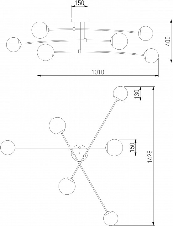 Потолочная люстра eurosvet netz 30181/6 белый