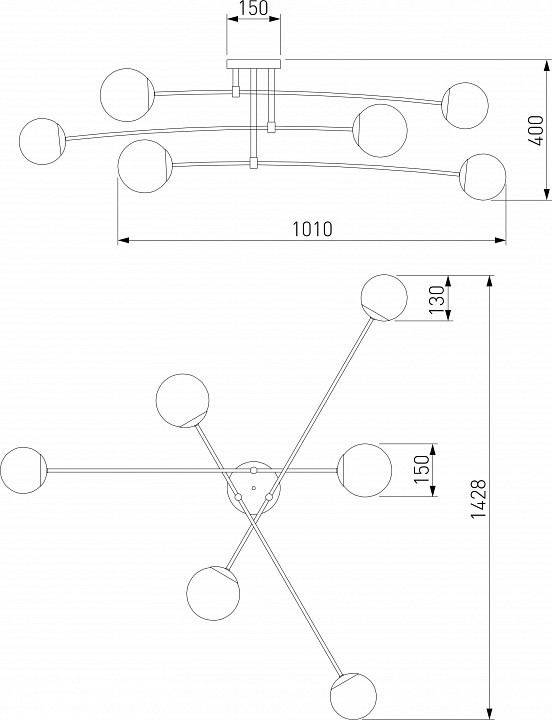 Потолочная люстра eurosvet netz 30181/6 хром