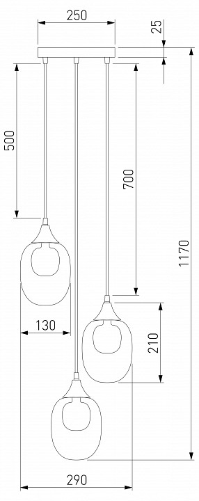 Подвесной светильник eurosvet spritz 70216/3 латунь