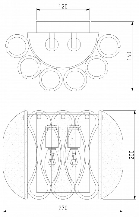 Накладной светильник bogate's callas 365/2