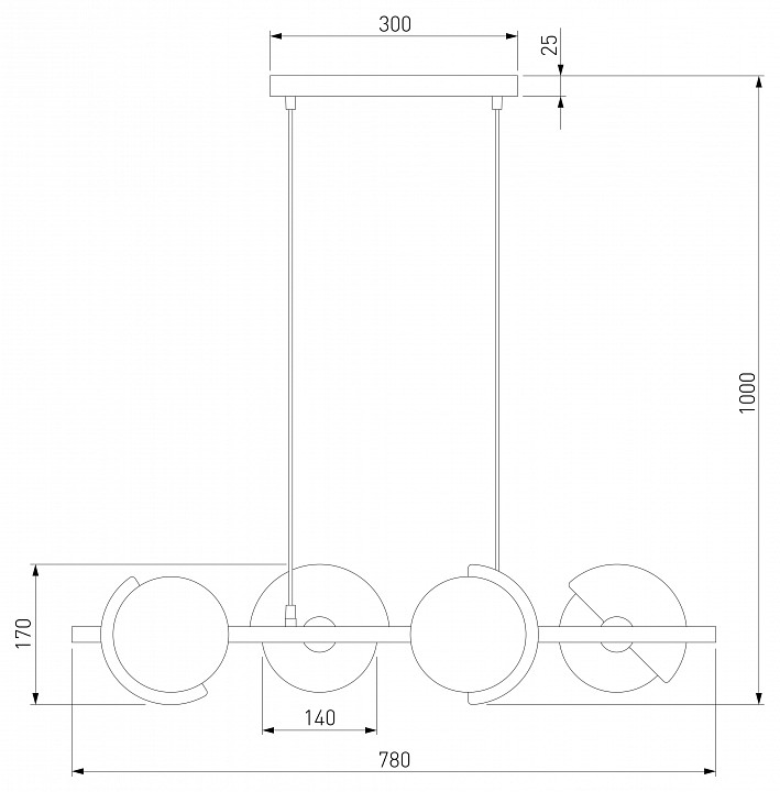 Подвесная люстра eurosvet moity 70149/4 черный/латунь