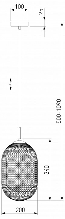 Подвесной светильник eurosvet gem 50261/1 темно-серый