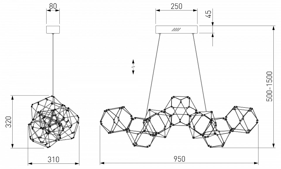 Подвесная люстра eurosvet uma 90368/7 медь