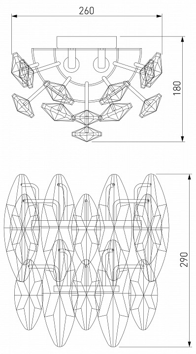 Накладной светильник bogate's onyx 372/2 strotskis