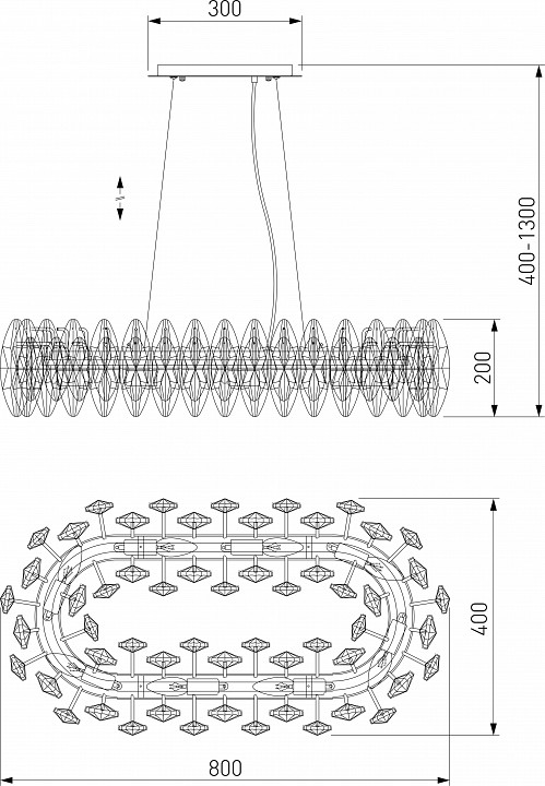 Подвесная люстра bogate's onyx 372/8 strotskis