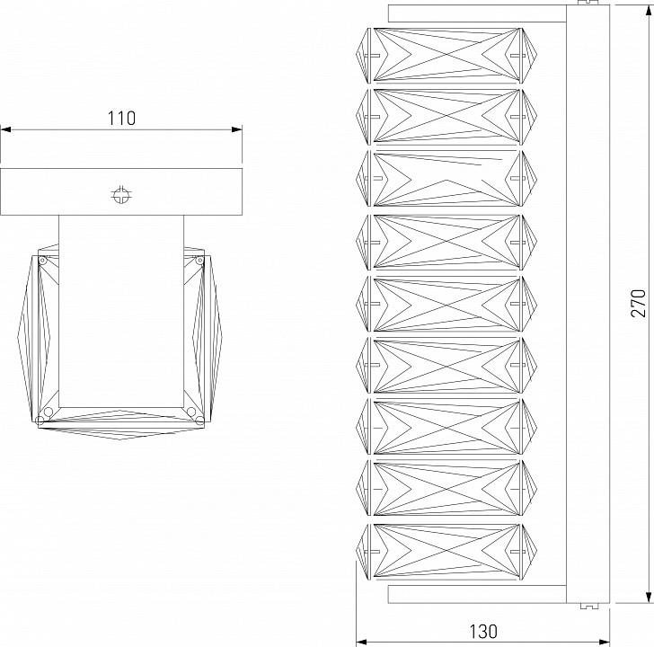 Накладной светильник eurosvet blitz 40259 led хром/ прозрачный хрусталь strotskis