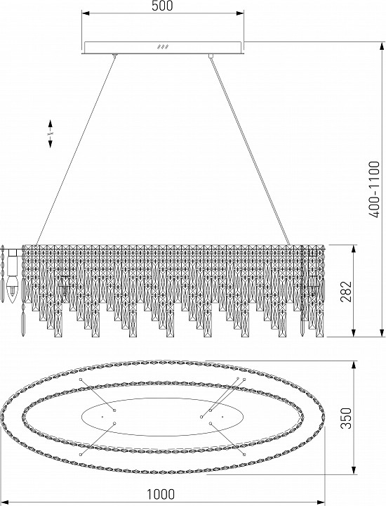 Подвесная люстра eurosvet blitz 60159/10 хром/ прозрачный хрусталь strotskis