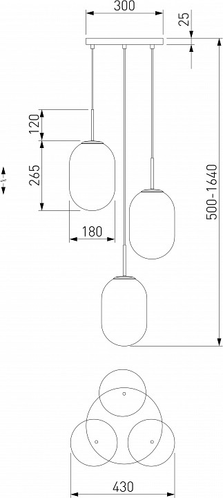 Подвесной светильник eurosvet loona 60161/3 латунь