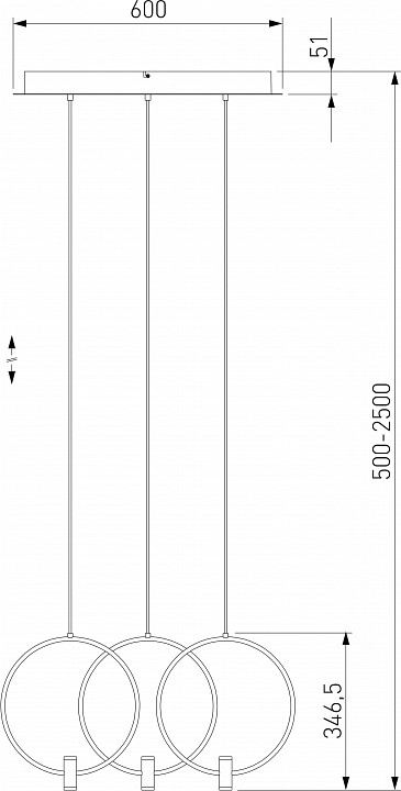 Подвесной светильник eurosvet layla 50257/3 led черный/ латунь