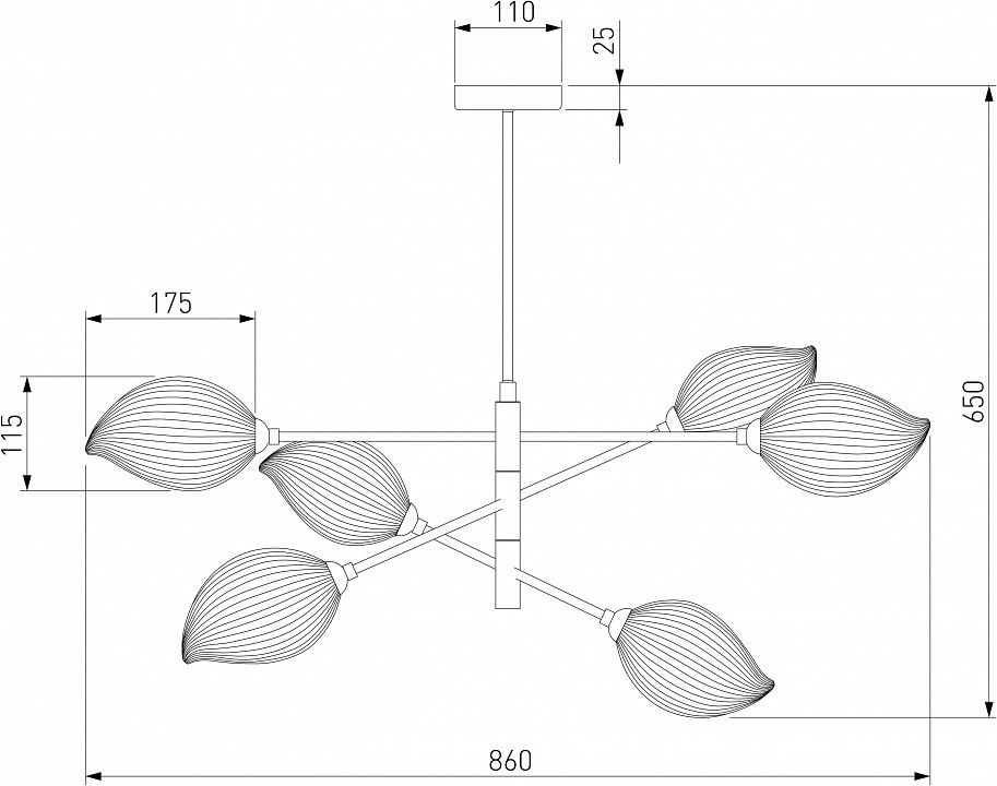 Люстра на штанге eurosvet sinki 30189/6 черный