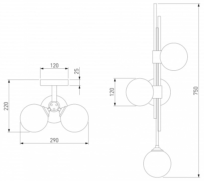 Бра eurosvet volver 50383/3 латунь