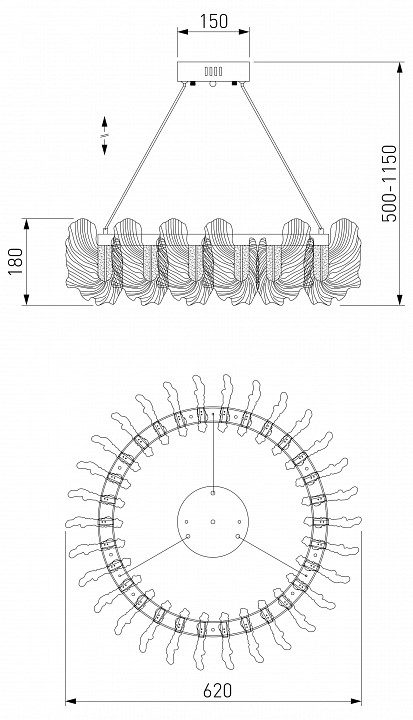Подвесной светильник bogate's farfalla 90374/1