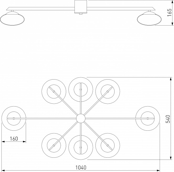 Потолочная люстра eurosvet opaline 70220/8 черный