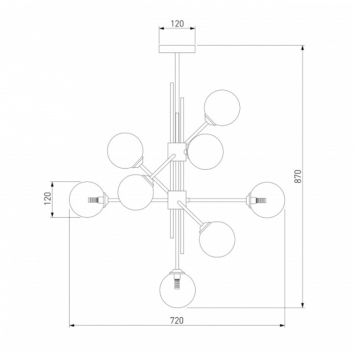 Люстра на штанге eurosvet volver 50383 черный