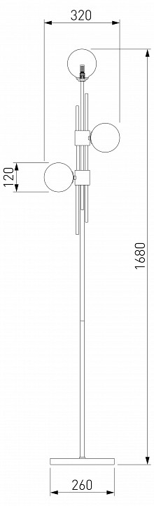 Торшер eurosvet volver 01383/3 латунь