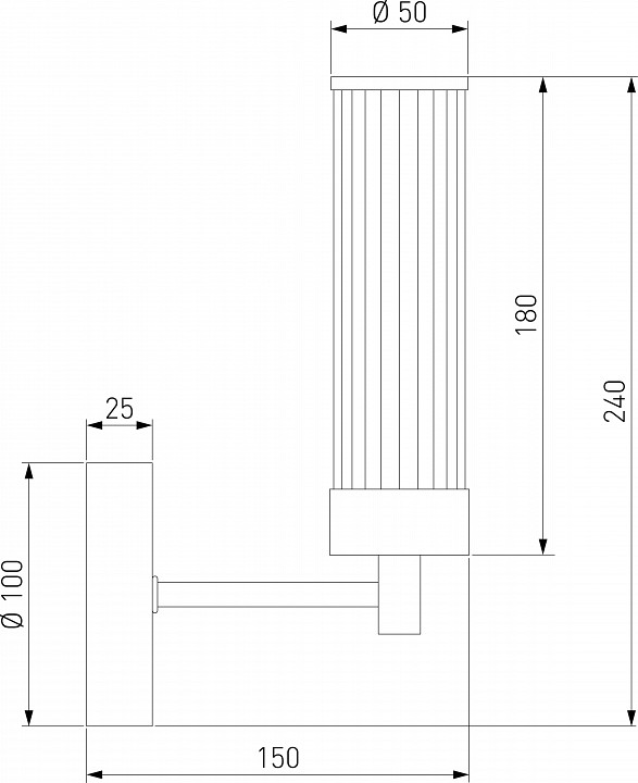 Бра eurosvet oriens 60166/1 латунь