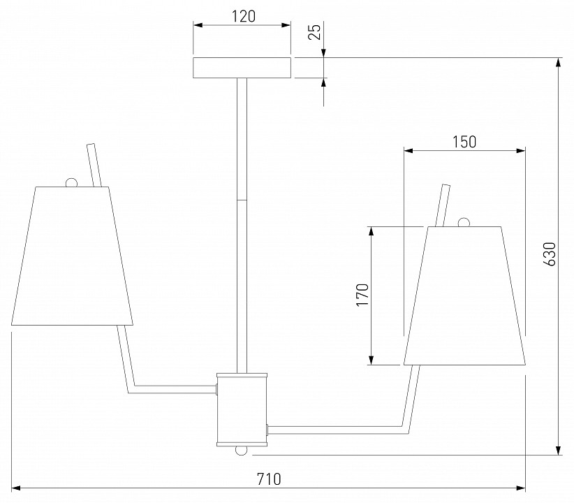 Люстра на штанге eurosvet topanga 60173/6 латунь