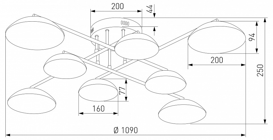 Потолочная люстра eurosvet ripple 50389 led латунь