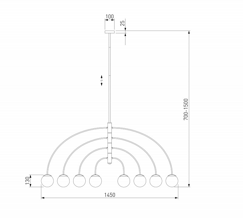 Люстра на штанге eurosvet cenacolo 30179/8 черный
