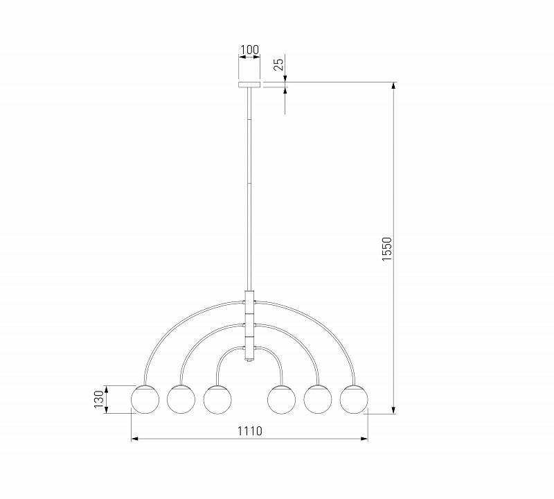 Люстра на штанге eurosvet cenacolo 30179/6 черный