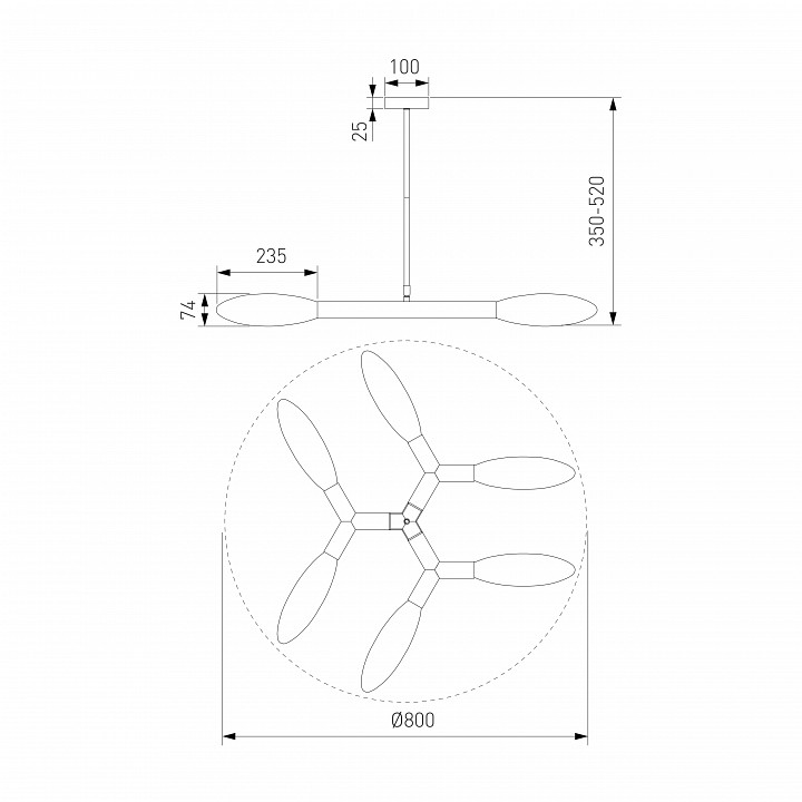 Люстра на штанге eurosvet covalent 30180/6 черный